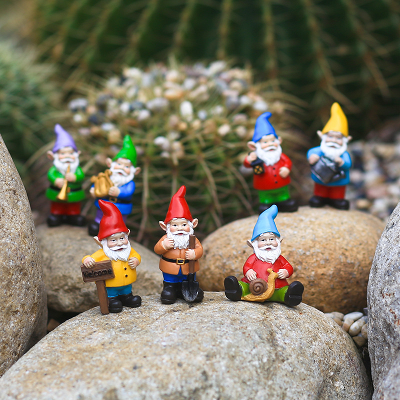 Bonsai Garden Miniature - 7Pcs/Set Miniature Funny Gnome Resin Dwarfs