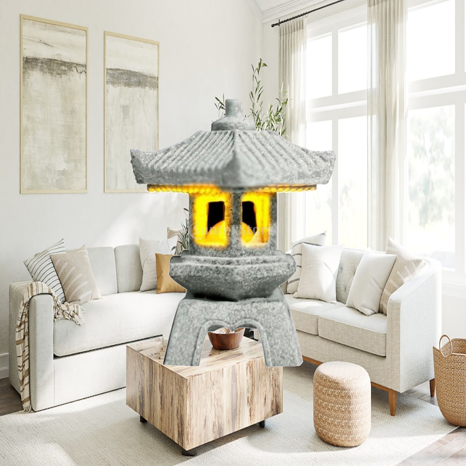 Bonsai Gardener - Lampion ogrodowy, lampion japoński, kamienny stolik,