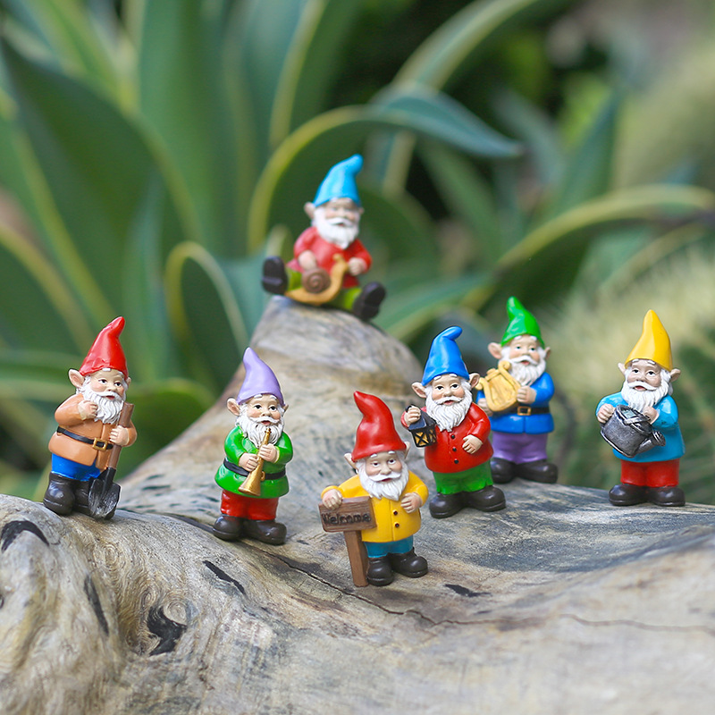 7Pcs/Set Miniature Funny Gnome – Bonsai Garden Miniature recenzja i cena